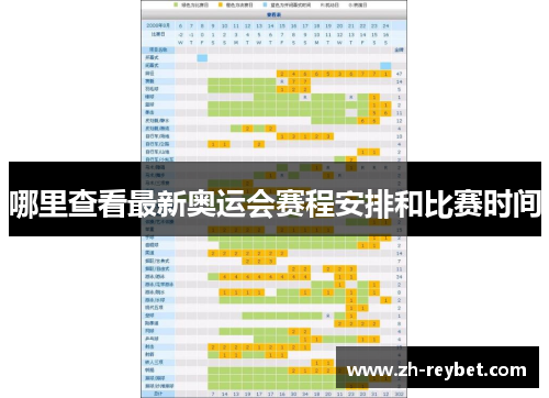 哪里查看最新奥运会赛程安排和比赛时间